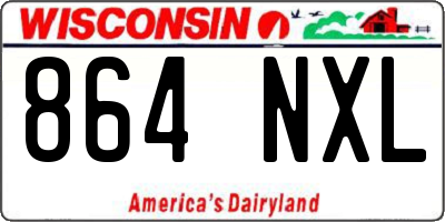WI license plate 864NXL