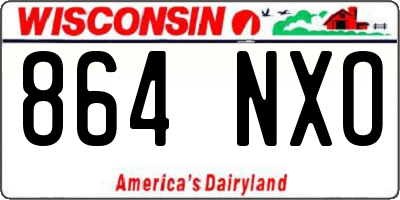 WI license plate 864NXO
