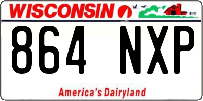 WI license plate 864NXP