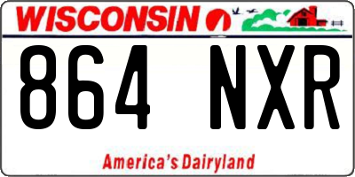 WI license plate 864NXR