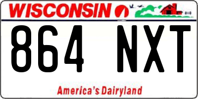 WI license plate 864NXT