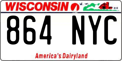 WI license plate 864NYC