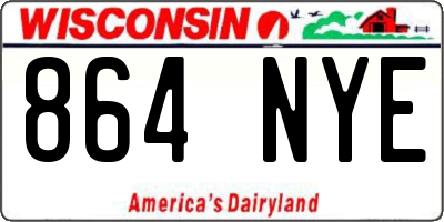 WI license plate 864NYE