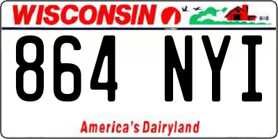 WI license plate 864NYI