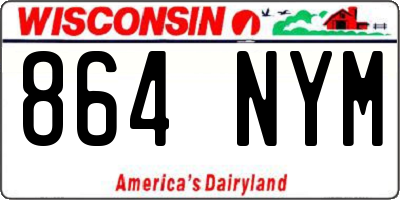 WI license plate 864NYM