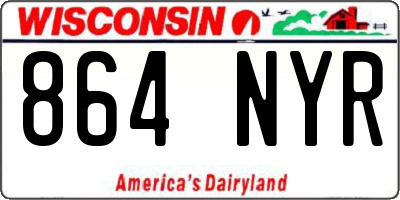 WI license plate 864NYR