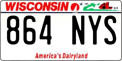 WI license plate 864NYS