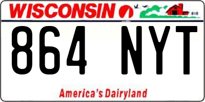 WI license plate 864NYT