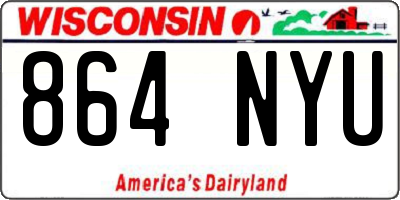 WI license plate 864NYU