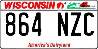 WI license plate 864NZC