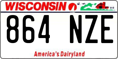 WI license plate 864NZE