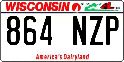 WI license plate 864NZP