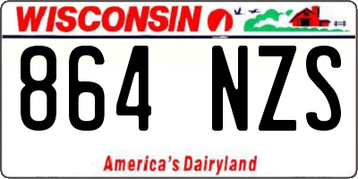 WI license plate 864NZS