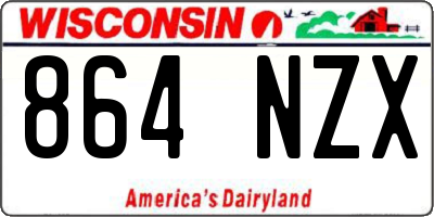 WI license plate 864NZX