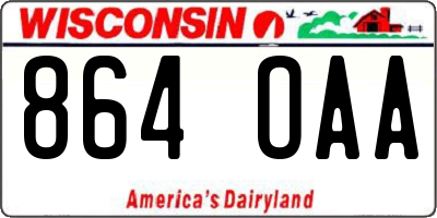 WI license plate 864OAA