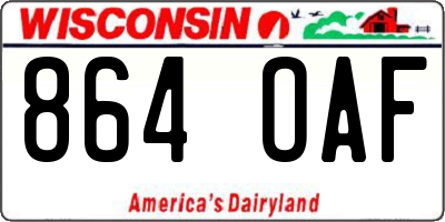 WI license plate 864OAF