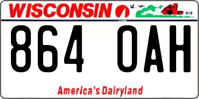 WI license plate 864OAH