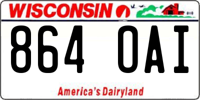 WI license plate 864OAI