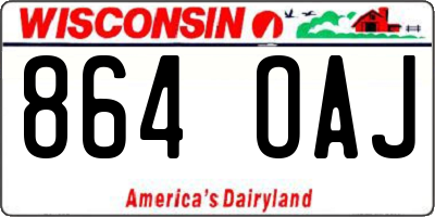 WI license plate 864OAJ