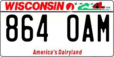 WI license plate 864OAM