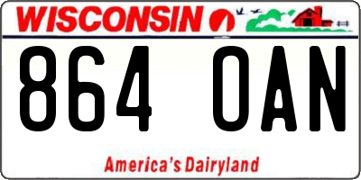 WI license plate 864OAN