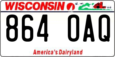 WI license plate 864OAQ