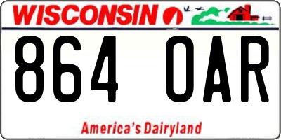 WI license plate 864OAR