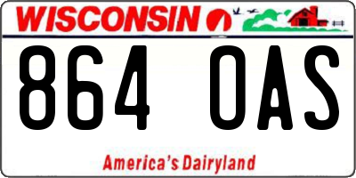 WI license plate 864OAS