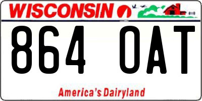 WI license plate 864OAT