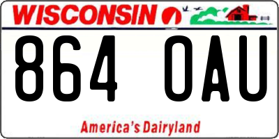 WI license plate 864OAU