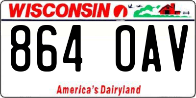 WI license plate 864OAV
