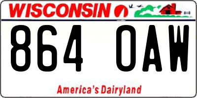 WI license plate 864OAW