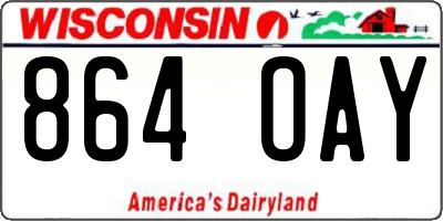 WI license plate 864OAY