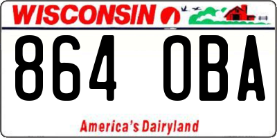 WI license plate 864OBA