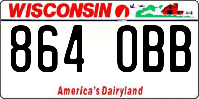 WI license plate 864OBB