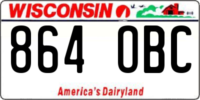 WI license plate 864OBC
