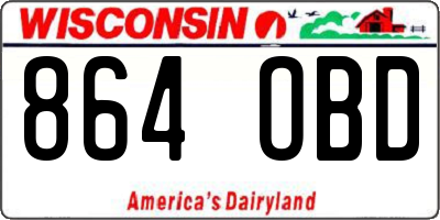 WI license plate 864OBD
