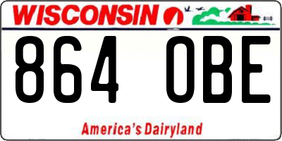WI license plate 864OBE
