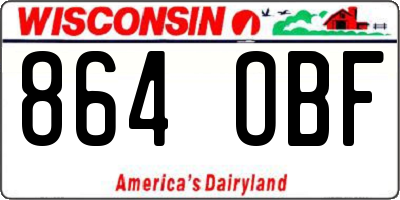 WI license plate 864OBF
