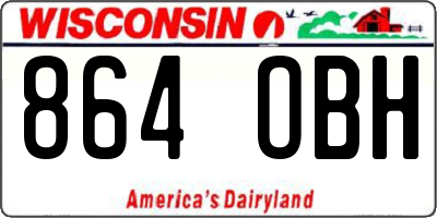 WI license plate 864OBH