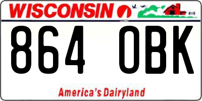 WI license plate 864OBK