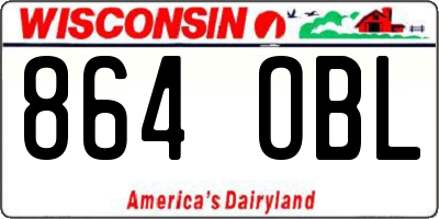WI license plate 864OBL