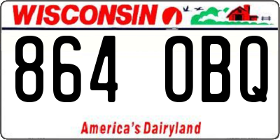 WI license plate 864OBQ