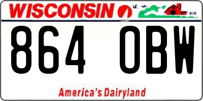 WI license plate 864OBW