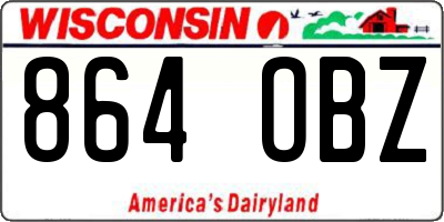 WI license plate 864OBZ