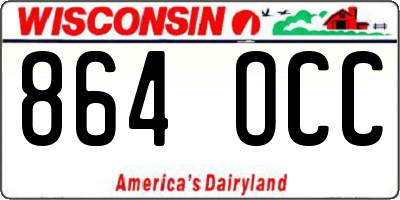 WI license plate 864OCC