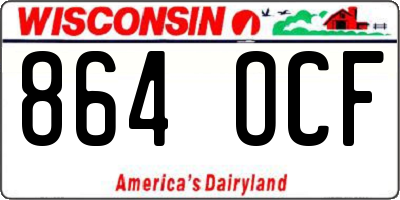 WI license plate 864OCF