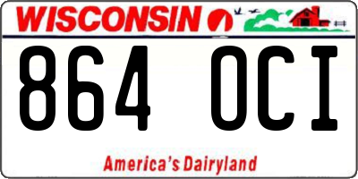 WI license plate 864OCI