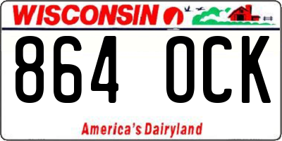 WI license plate 864OCK