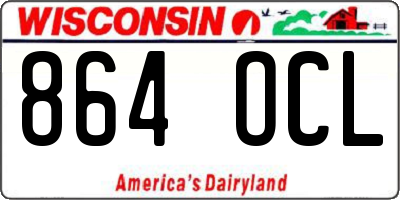WI license plate 864OCL